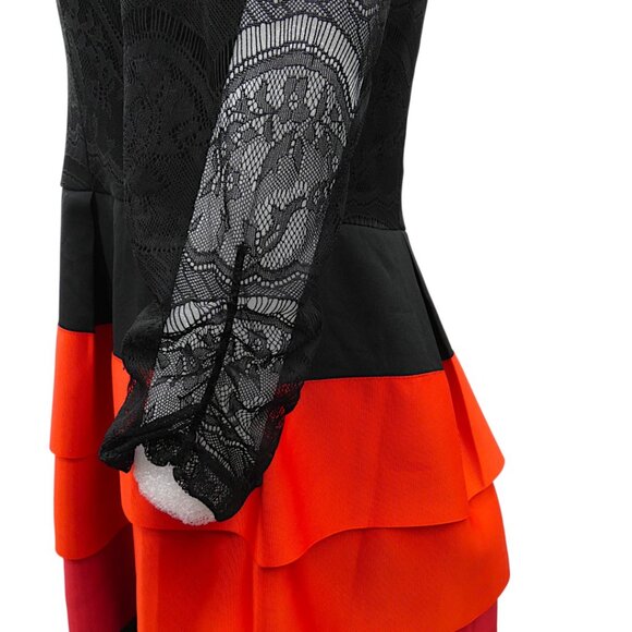 Gothic Lace Tiered Ribbon Dress XL – Whimsigoth Wednesdaycore Homecoming - Picture 5 of 10